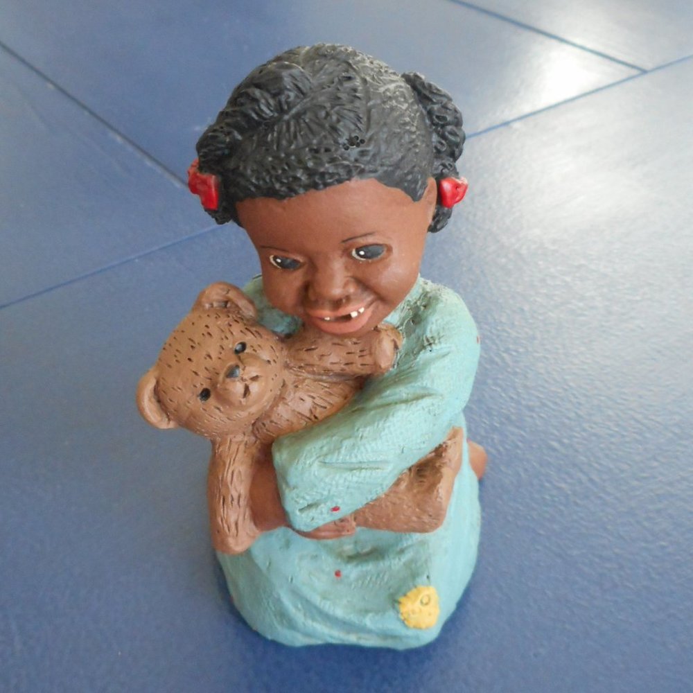 All God's Children, Prissy with Bear, African American Girl w/Teddy Bear, New